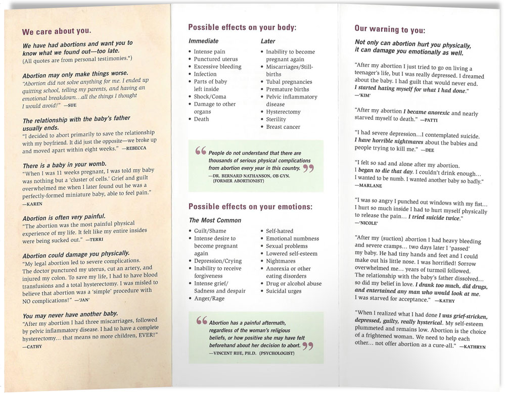Before Abortion brochure (inside)