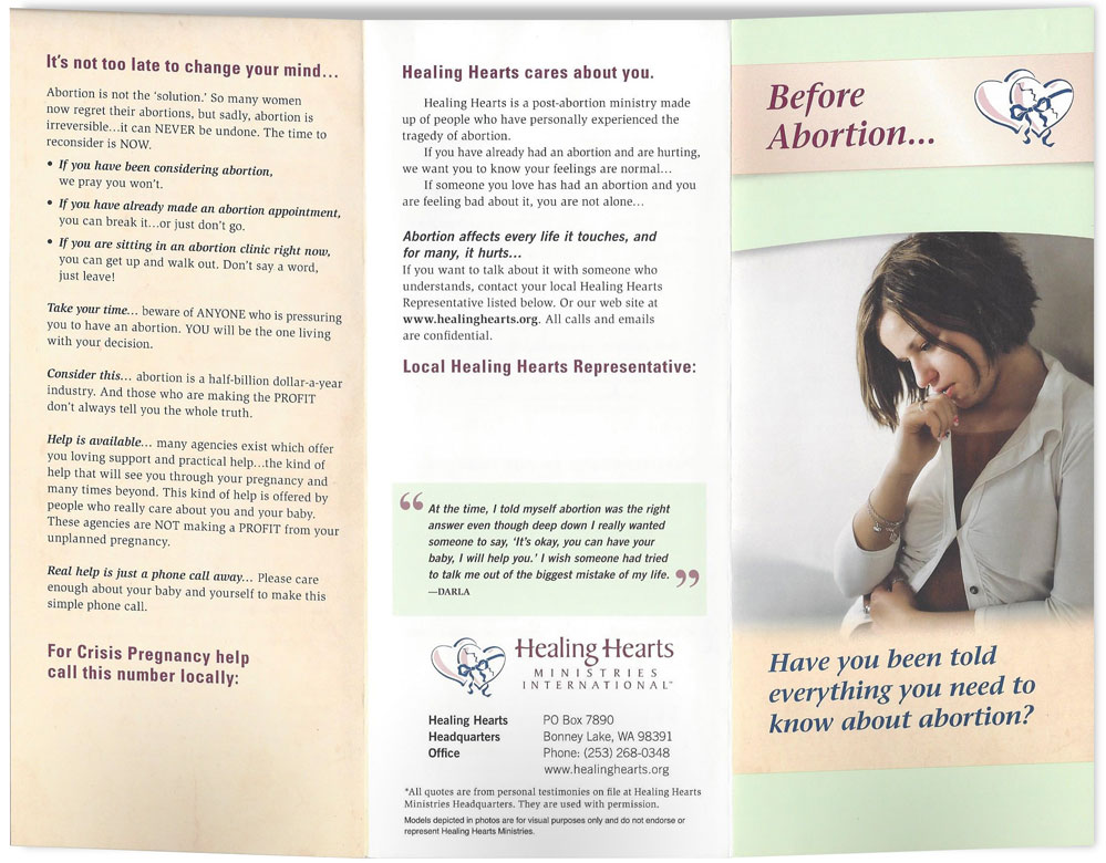Before Abortion brochure (outside)