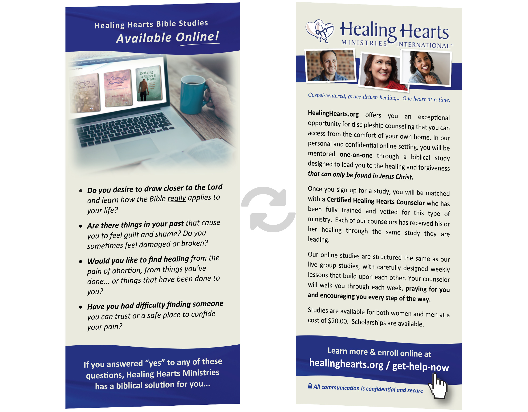 Online Ministry rack card (FRONT & BACK)